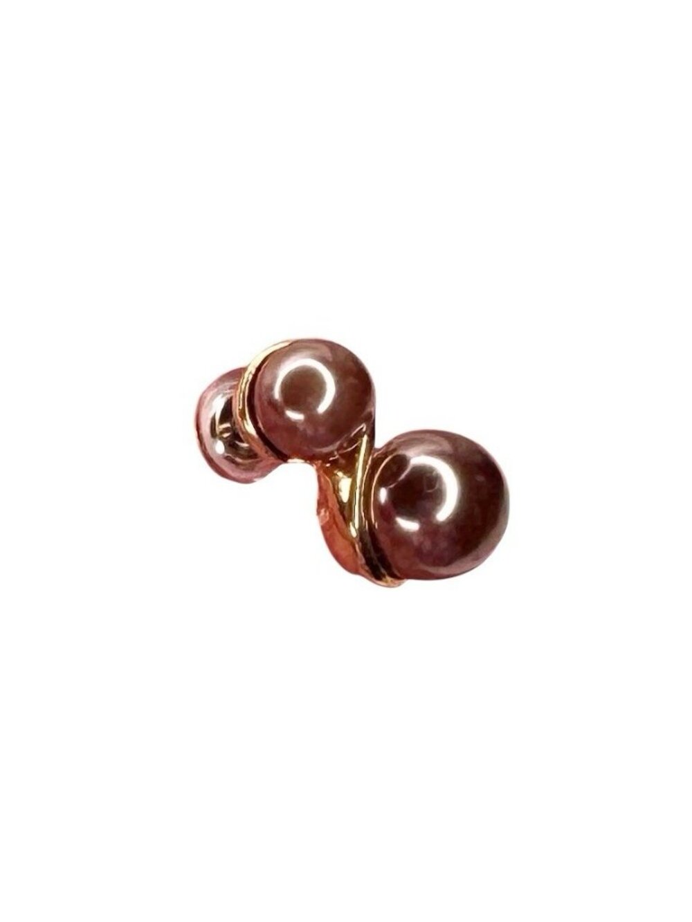Chocolate & Champagne Vintage Faux Pearl Necklace 60" Long Flapper + Earrings - Picture 9 of 15